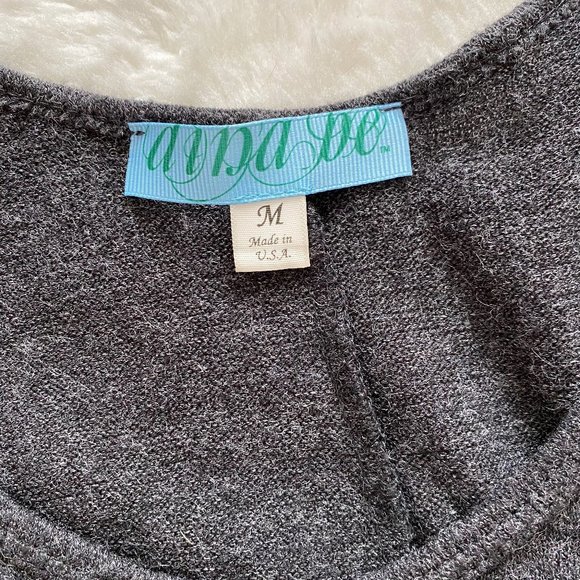 Aina Be Women's Knit Long Sleeve Sweater Tunic Dress, Gray, Size Medium - Picture 5 of 9